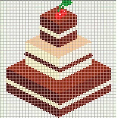 Рисование по клеткам тортик