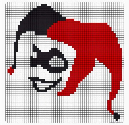 Харли Квинн вышитая крестиком