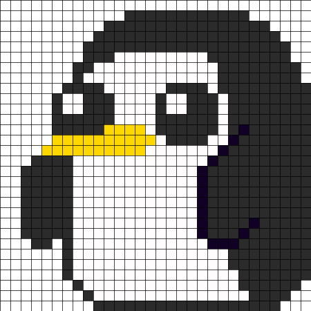 Пингвин пиксель арт