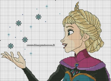 Схема вышивки крестом Эльза и Анна