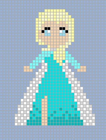 Рисунки по клеточкам Эльза