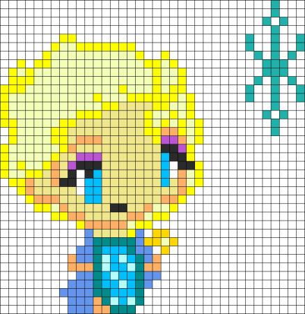 Рисовать по клеточкам Холодное сердце