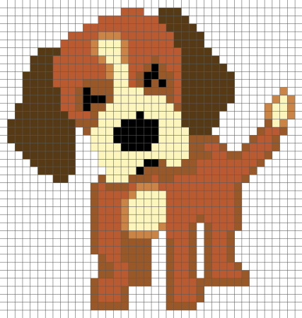 Собака по клеточкам