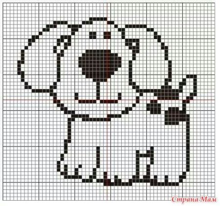 Собачка в пижаме по клеточкам