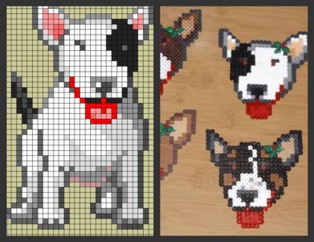 Бультерьер пиксель арт