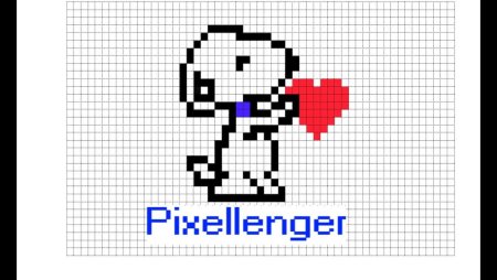 Рисунки по клеточкам собака с сердечком