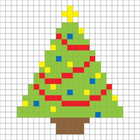 Рисование по клеткам елка