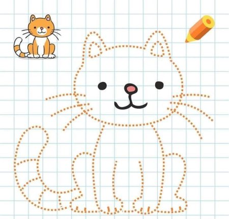 Обводить котенка