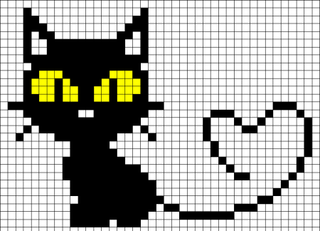 Кошка по клеточкам