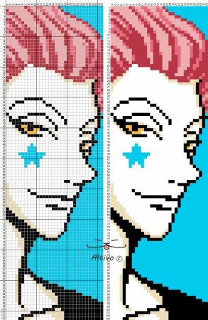 Hunter x Hunter вышивка крестиком Хисока