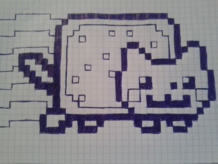 Рисунки на паре в тетради по клеткам