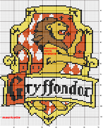 Герб Гриффиндора схема вышивки