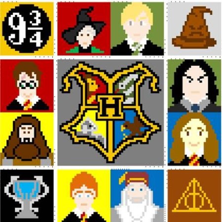 Рисунки по клеточкам Гарри Поттер