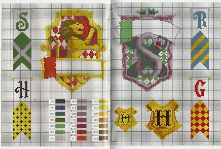 Закладки Гарри Поттер Слизерин вышивка