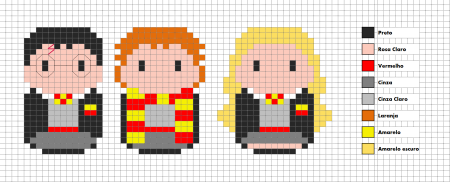 Рисунки по клеточкам Гарри Поттер маленькие