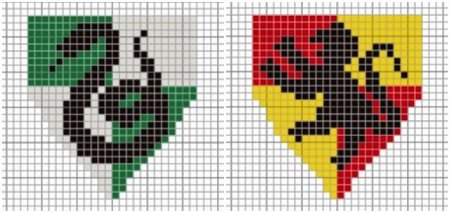 Рисунки по клеточкам значок Слизерина