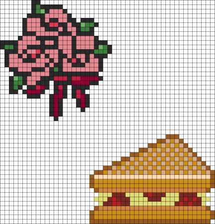 Рисование по клеточкам бургер