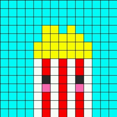 Рисунки по клеточкам оранжевые