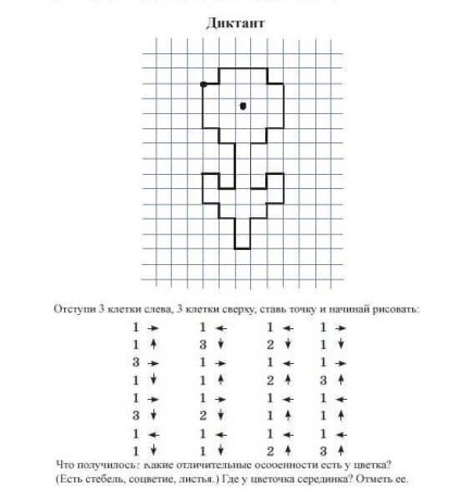 Графический диктант по клеточкам для дошкольников 6