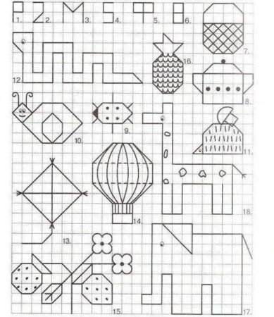 Графические узоры по клеточкам