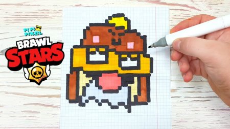 БРАВЛ старс по клеточкам пи пи пиксель Леон