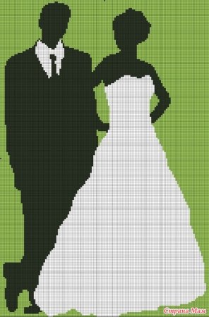 Вышивка Свадебные силуэты