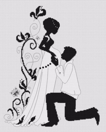 Вышивка силуэты пары