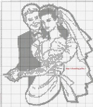 Вышивка крестом свадьба монохром