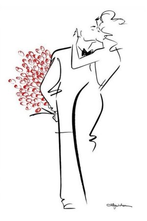 Монохромная вышивка пара