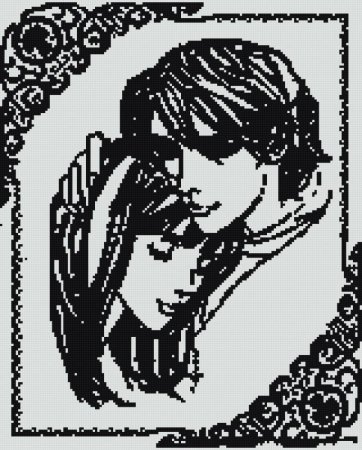 Вышивки крестом чёрно белые