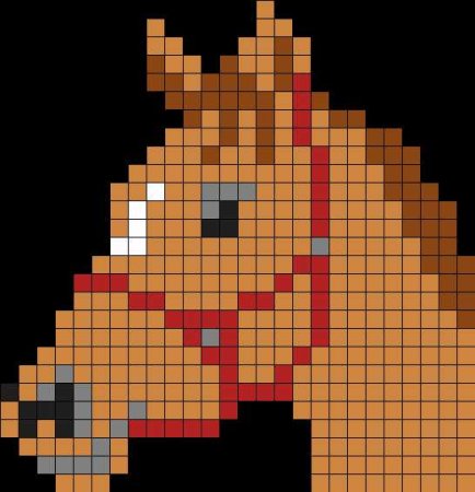 Вышивка очертания коня