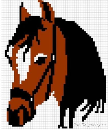 Рисование по клеточкам лошадь