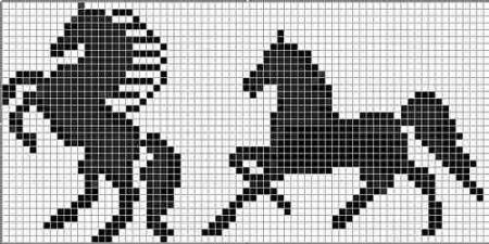 Вышивка крестом лошадь монохром