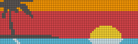 Пейзаж по клеточкам в тетради