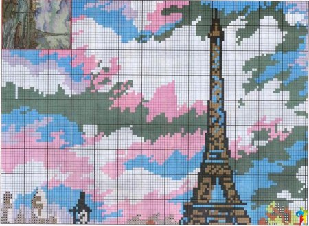 Вышивка крестиком Эйфелева башня