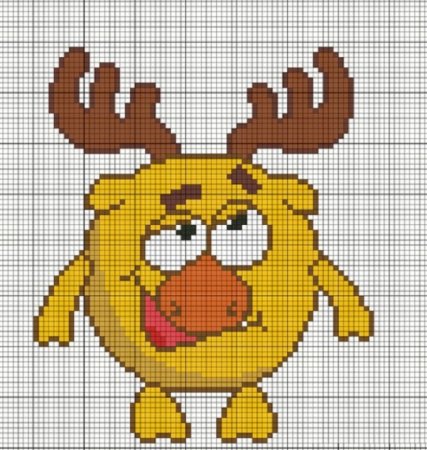 Вышивка крестом схемы Смешарики Лосяш