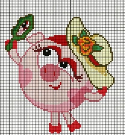 Схема вышивки Смешарик Нюша