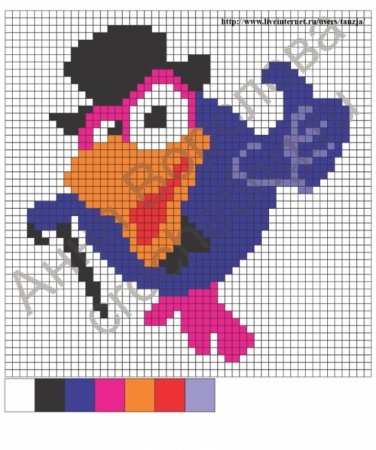 Персонажи смешариков по клеточкам