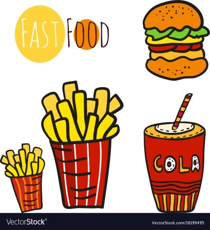 Еда из Макдональдса рисунки