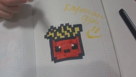 Картошка фри по клеточкам