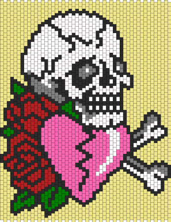 Рисунки по клеточкам череп