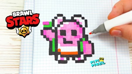 Спайк из БРАВЛ старса по клеточкам