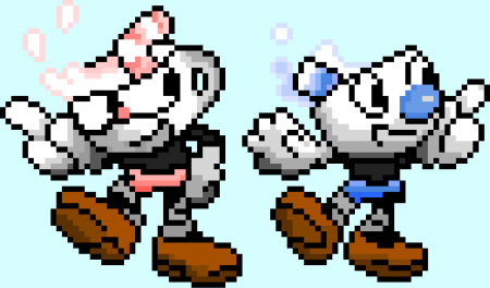 Пиксель арт Cuphead