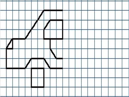 Задание дорисовать вторую половину по клеточкам