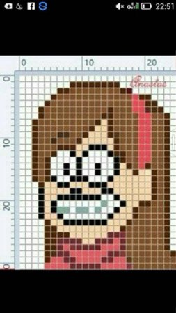 Гравити Фолз по клеточкам Мэйбл