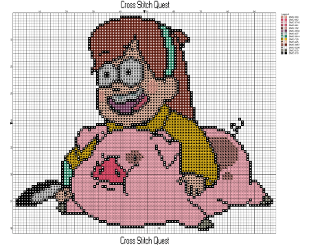 Герои Гравити Фолз по клеточкам