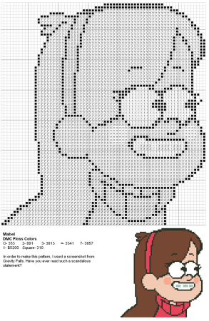 Рисунки по клеточкам в тетради Гравити Фолз