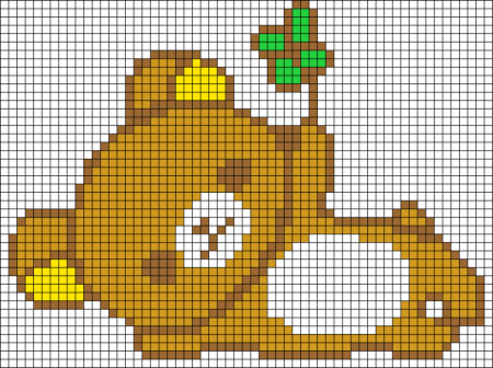 Рисунки по клеточкам Медвежонок