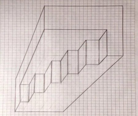 Объемные фигуры по клеточкам