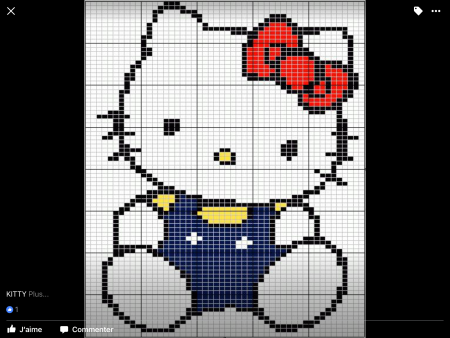 Рисунки по клеточкам для начинающих Хэллоу Китти